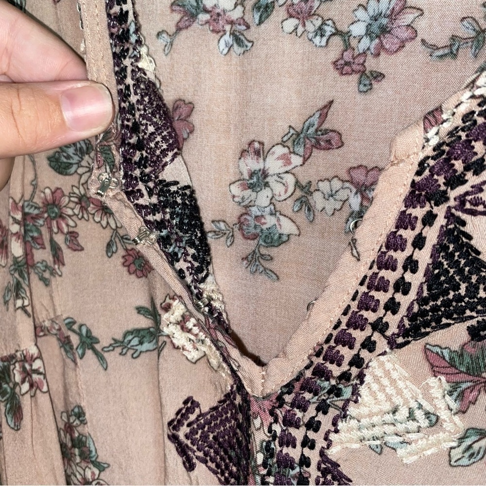 Umgee Mauve Floral Tunic Dress - Picture 4 of 5